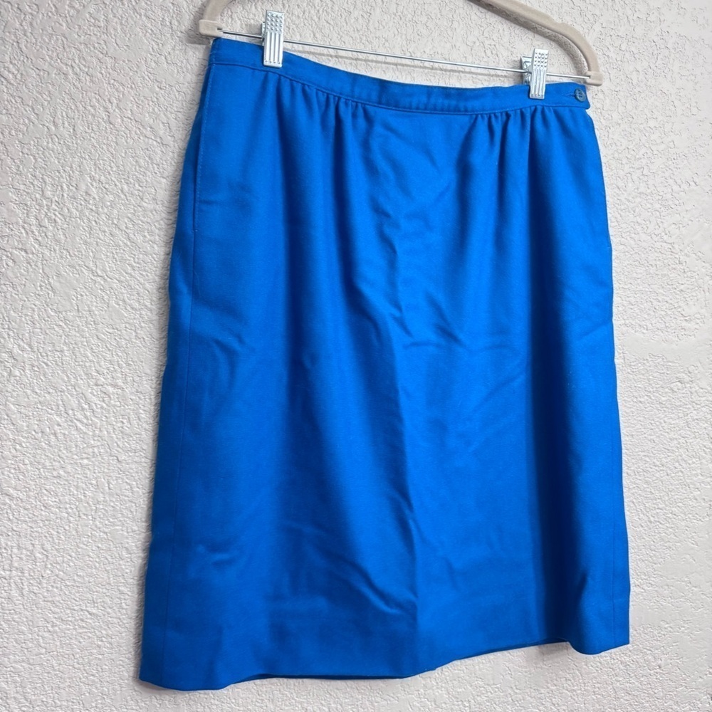 Vintage Pendleton Blue Wool Skirt - Size 14 - Picture 3 of 6